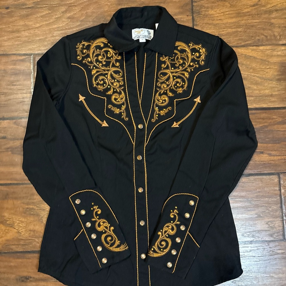 Panhandle Slim Pearl Snap Gold Embroidery